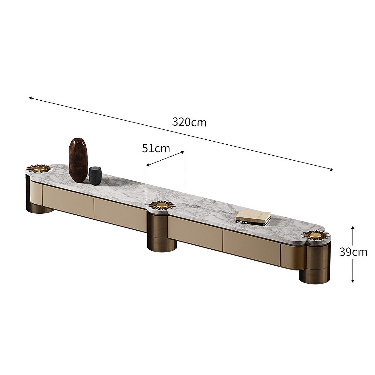 Golden Sunflower TV Cabinet