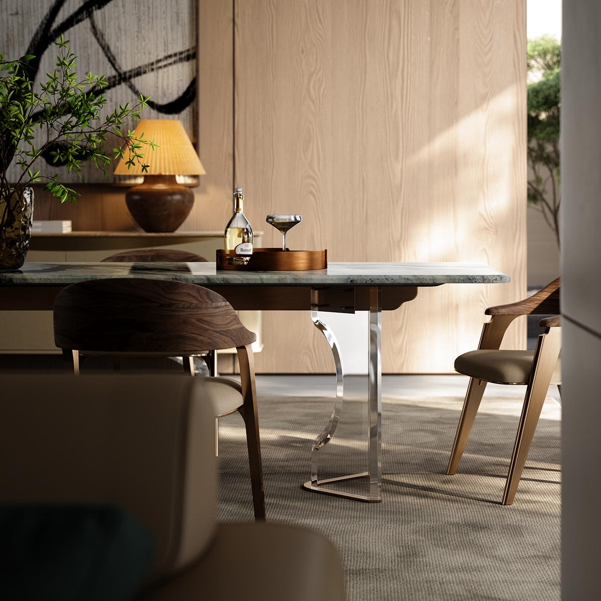 Wing dining-table