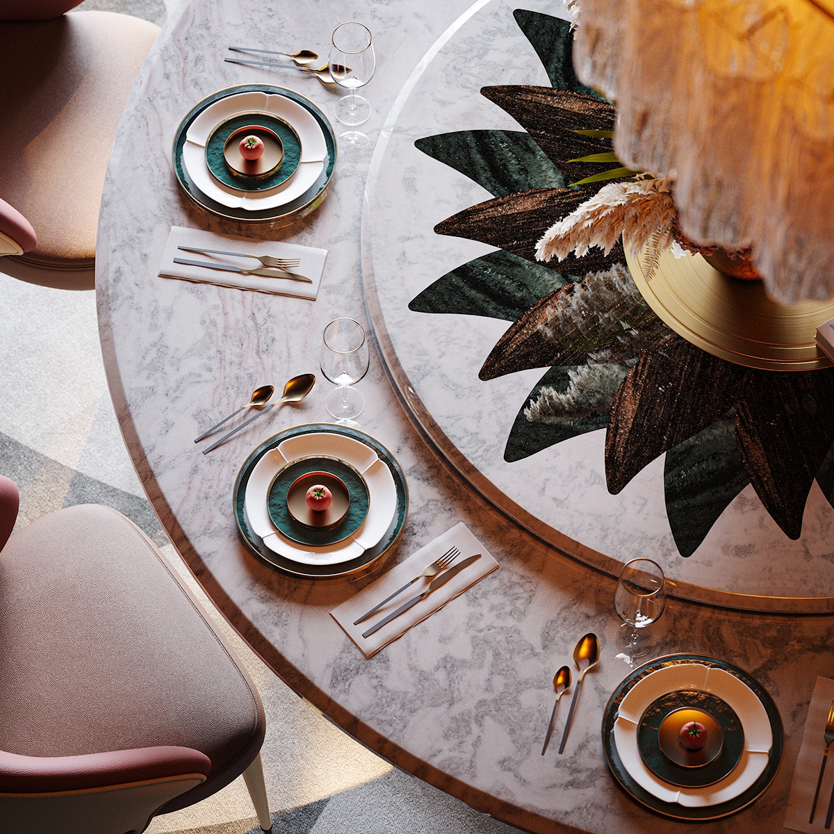 Golden Sunflower Dining Table