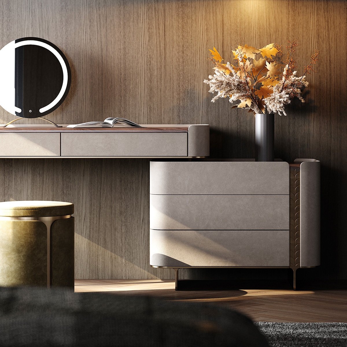 Gold Wheat Dressing Table