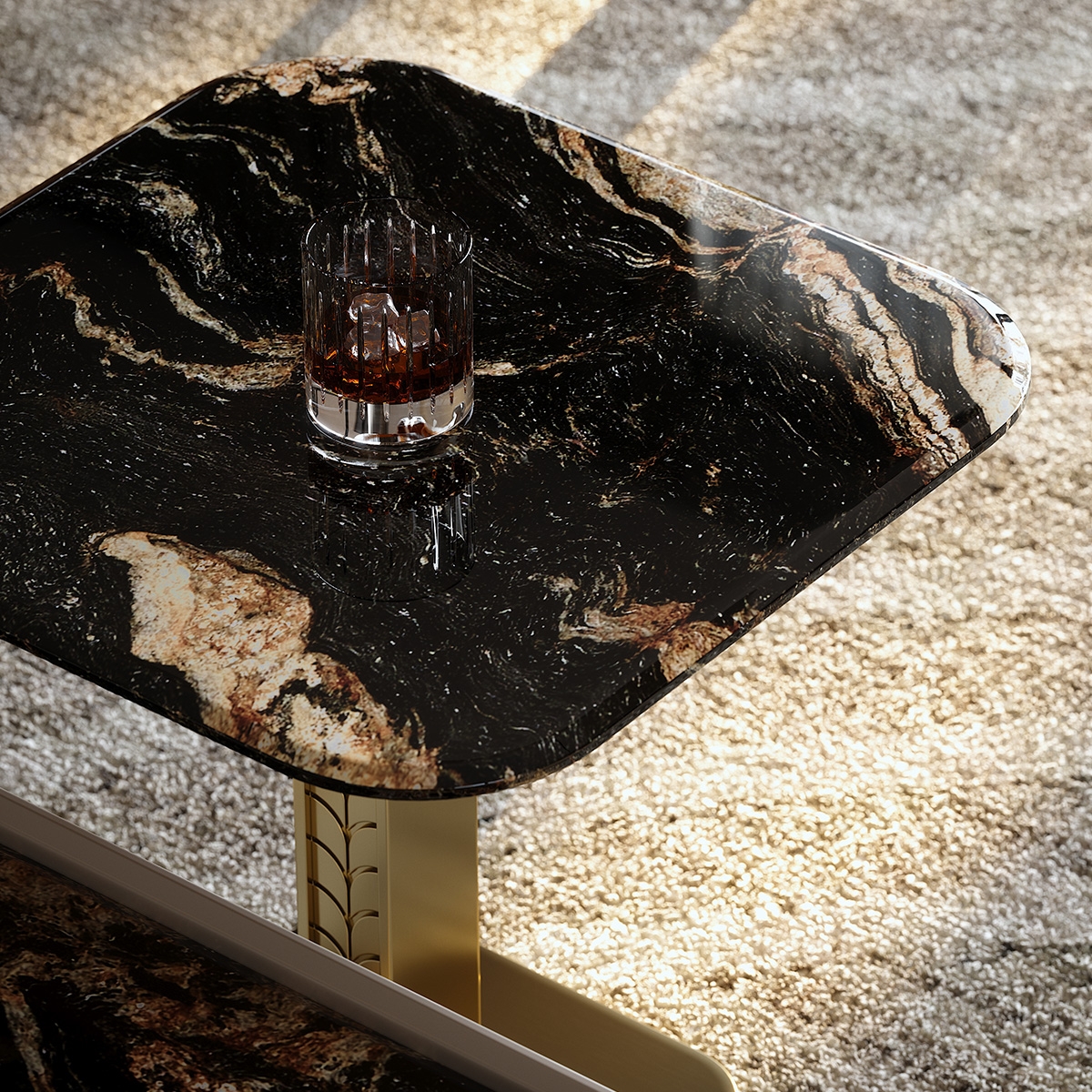 Gold Wheat Corner Table