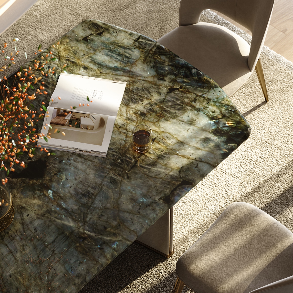 Gold Wheat Dining Table 6