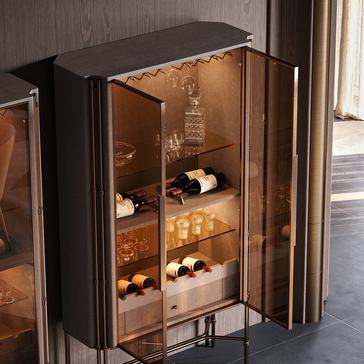 Bamboo Wine Cabinet