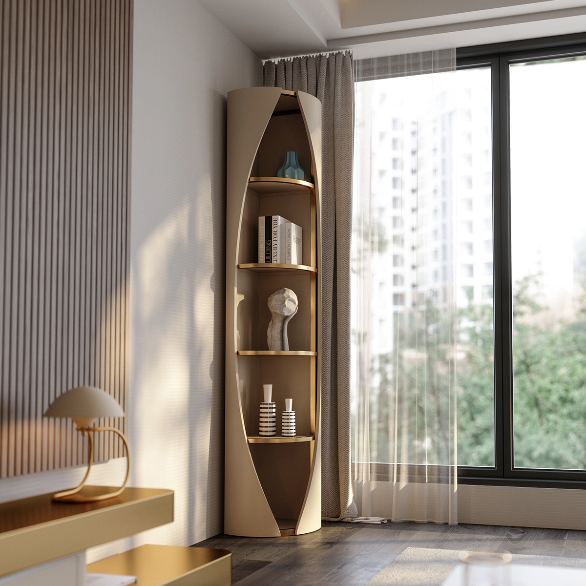 Towering Corner Cabinet