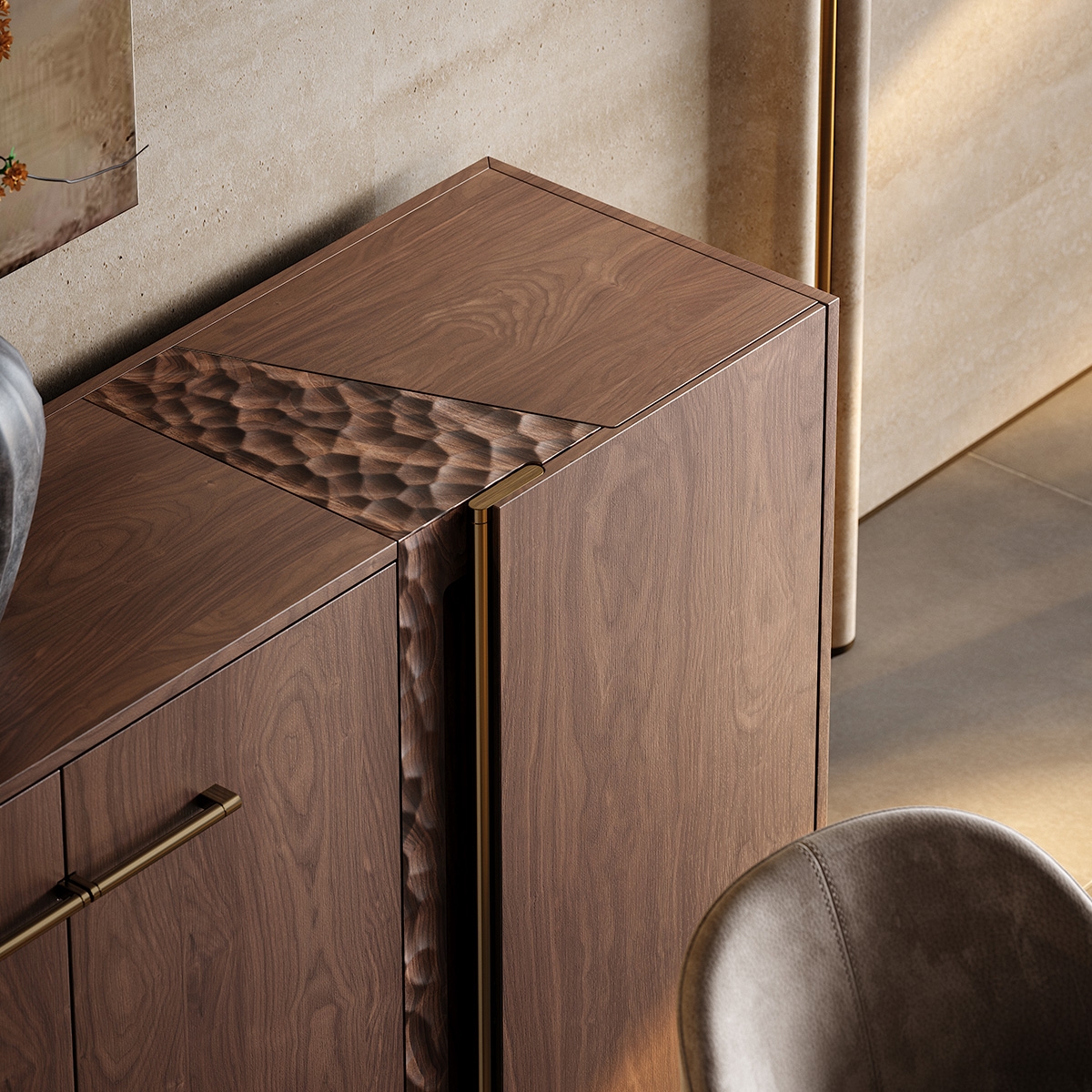 Minimalist Art Carved Sideboard