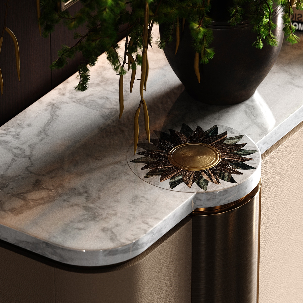 Golden Sunflower Sideboard