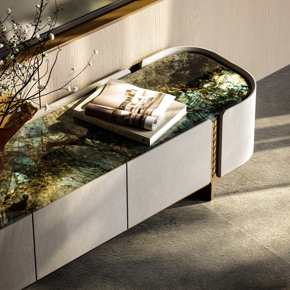 Gold Wheat TV Cabinet