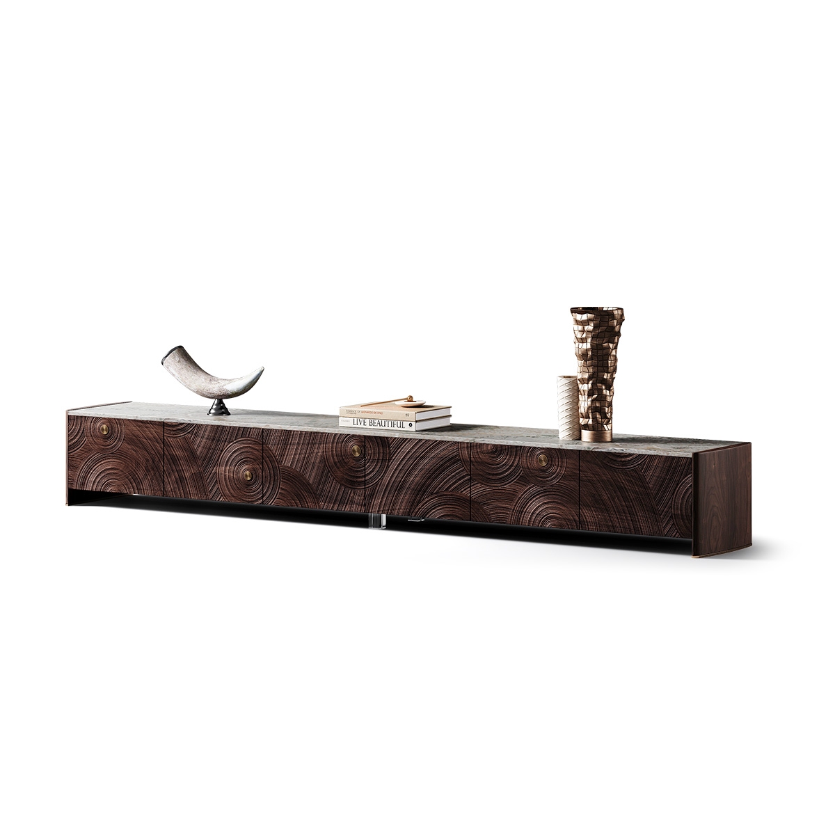 Starry Night Art Carved TV Cabinet 2