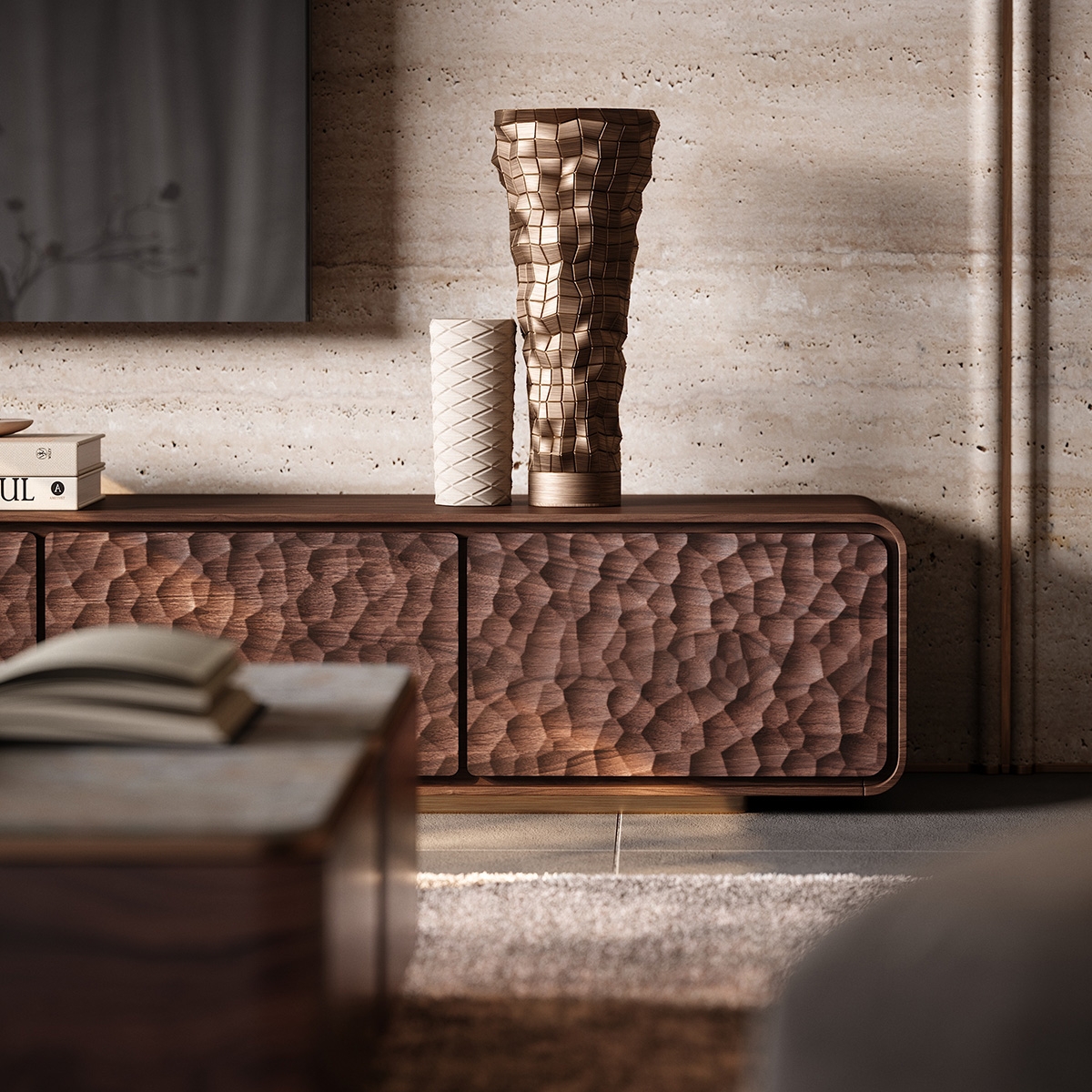 Exquisite Art Carved TV Cabinet
