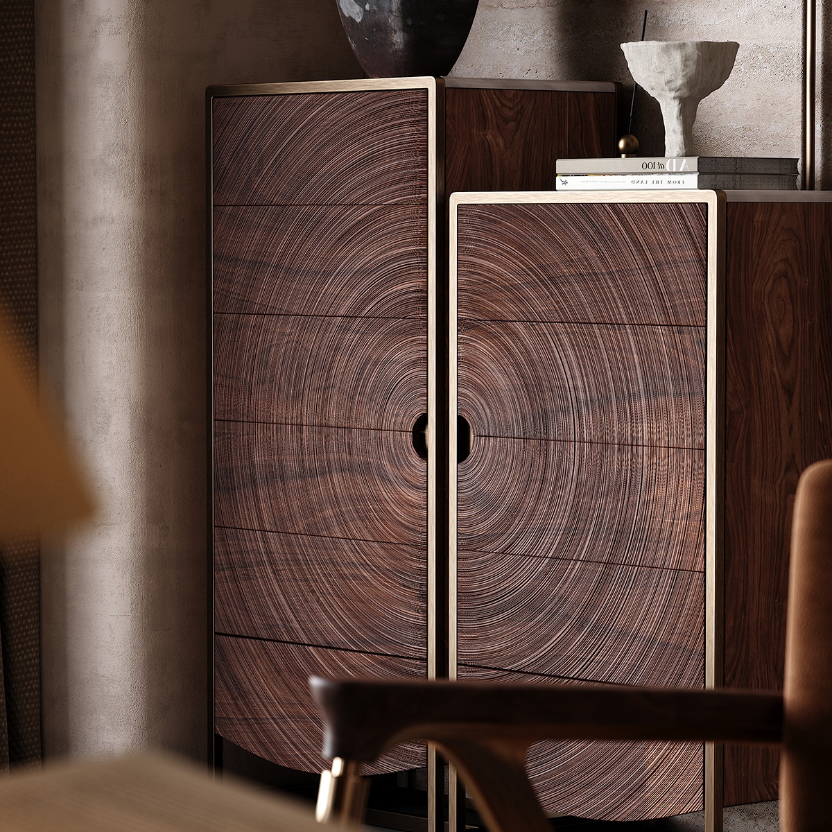 Ripple Art Carved Chest of Drawers