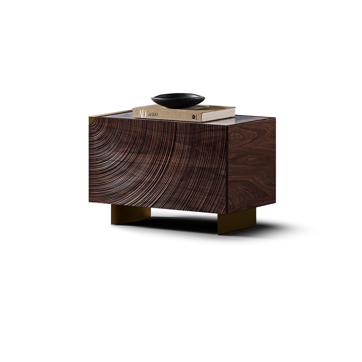 Ripple Art Carved Bedside Table