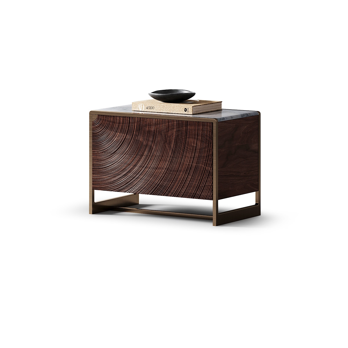 Ripple Art Carved Bedside Table  3