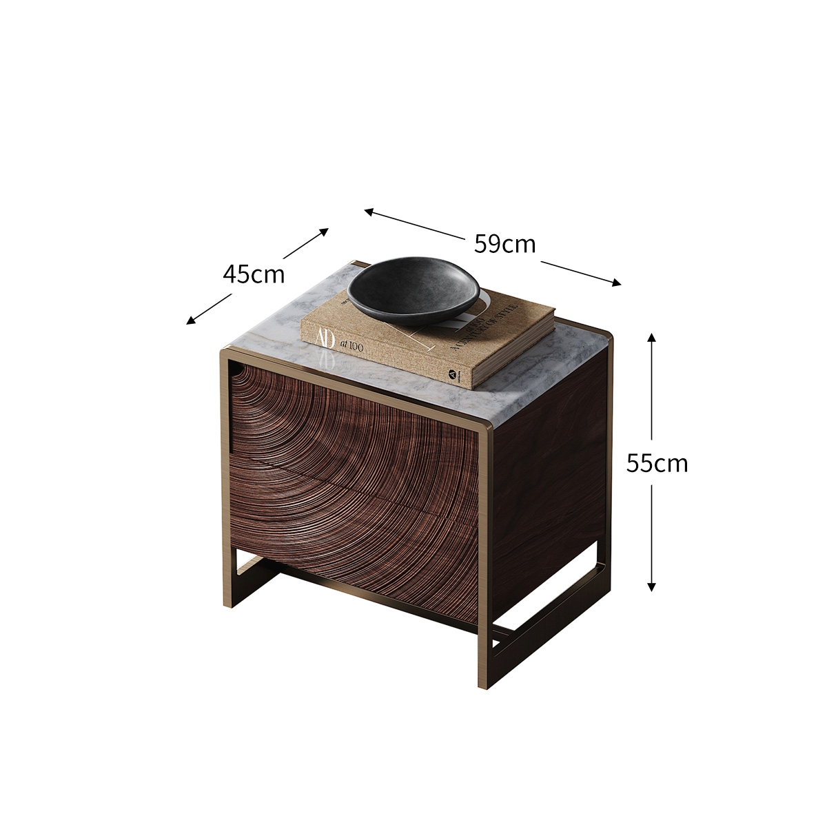 Ripple Art Carved Bedside Table  3