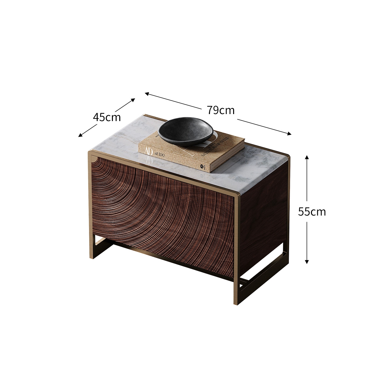 Ripple Art Carved Bedside Table  3