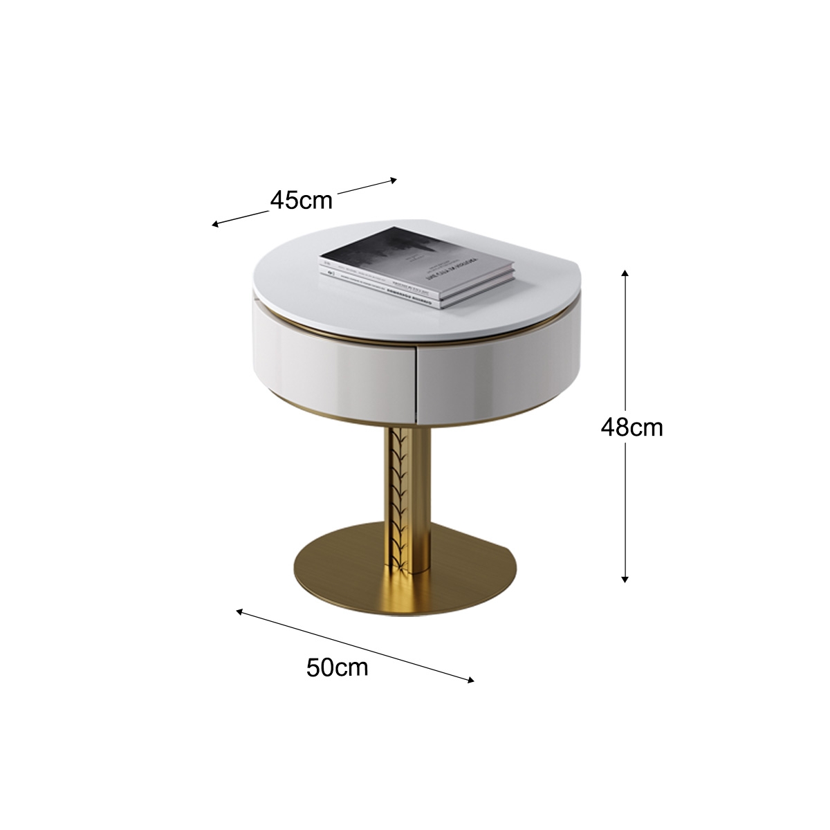 Gold Wheat Bedside Table