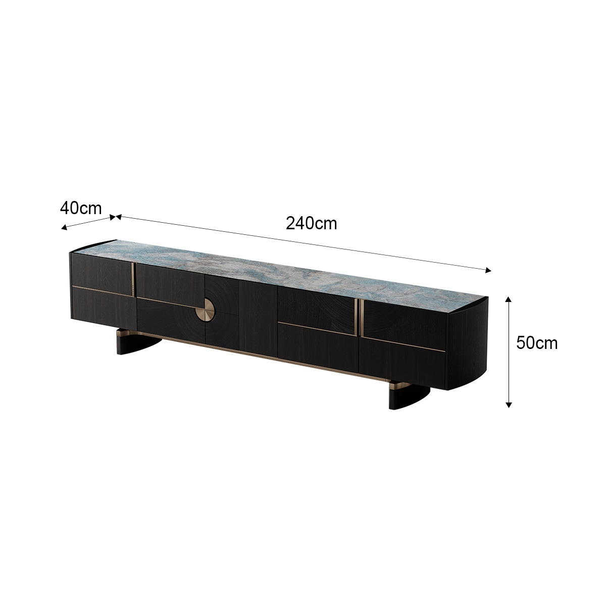 Starry Night Art Carved TV Cabinet 5